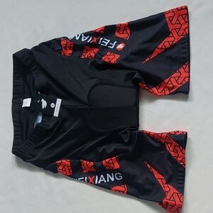 FEXIANG Mens Cycling Shorts Bike Padded Mountain Black‎ Red Size XL